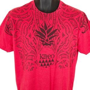 Kaeo Tattoo T Shirt Mens Size Large Red Hawaii Worldwide Hawaiian
